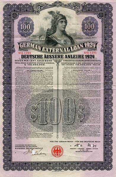 Dawes-Anleihe von 1924 über 100 $